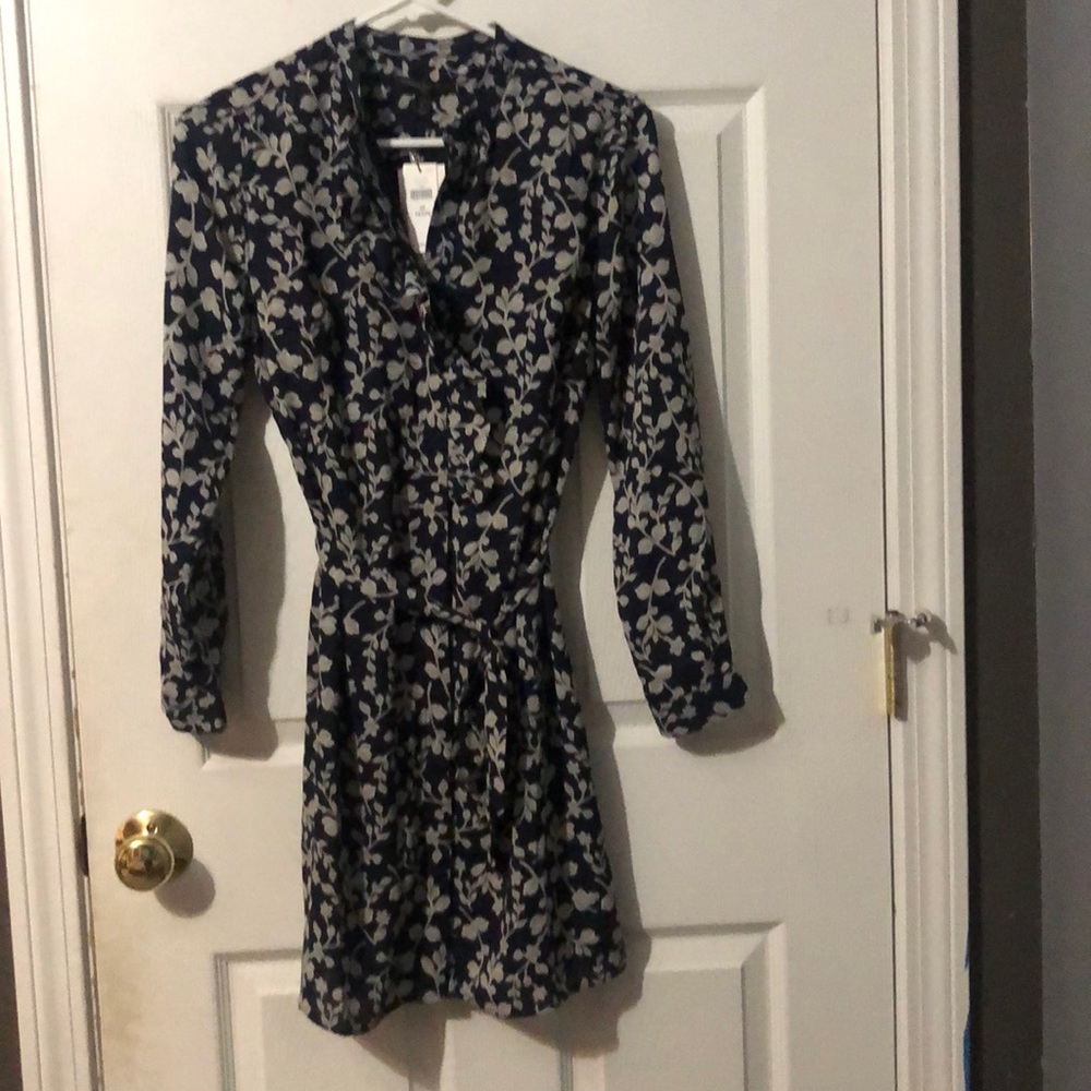 Banana Republic floral dress with ruffles around neck